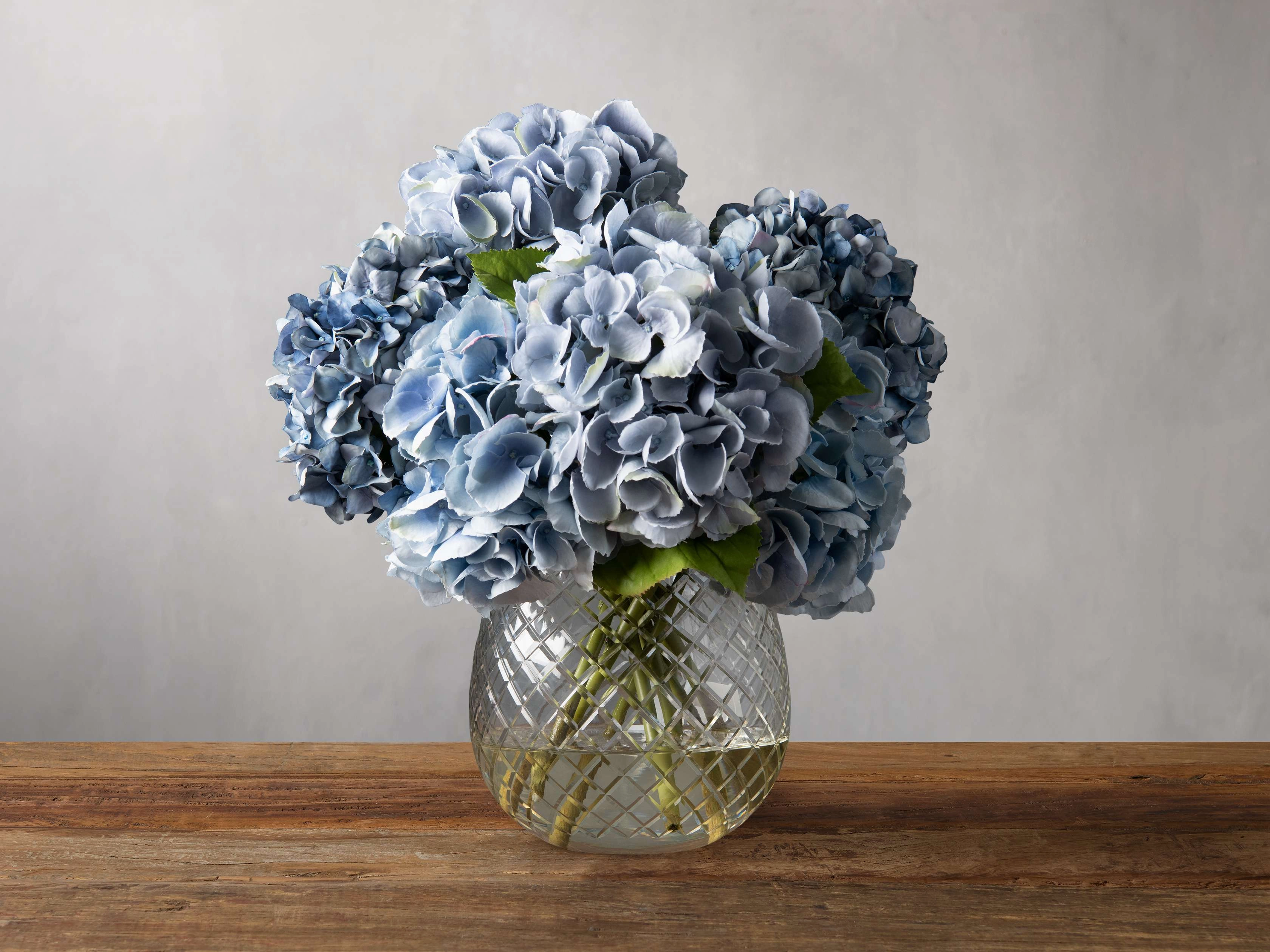 Faux Hydrangea in Cut Glass Home Decor & Accessories,decorative home accessories