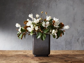 Faux Magnolia in Tall Bronze Vase Home Decor & Accessories,decorative home accessories