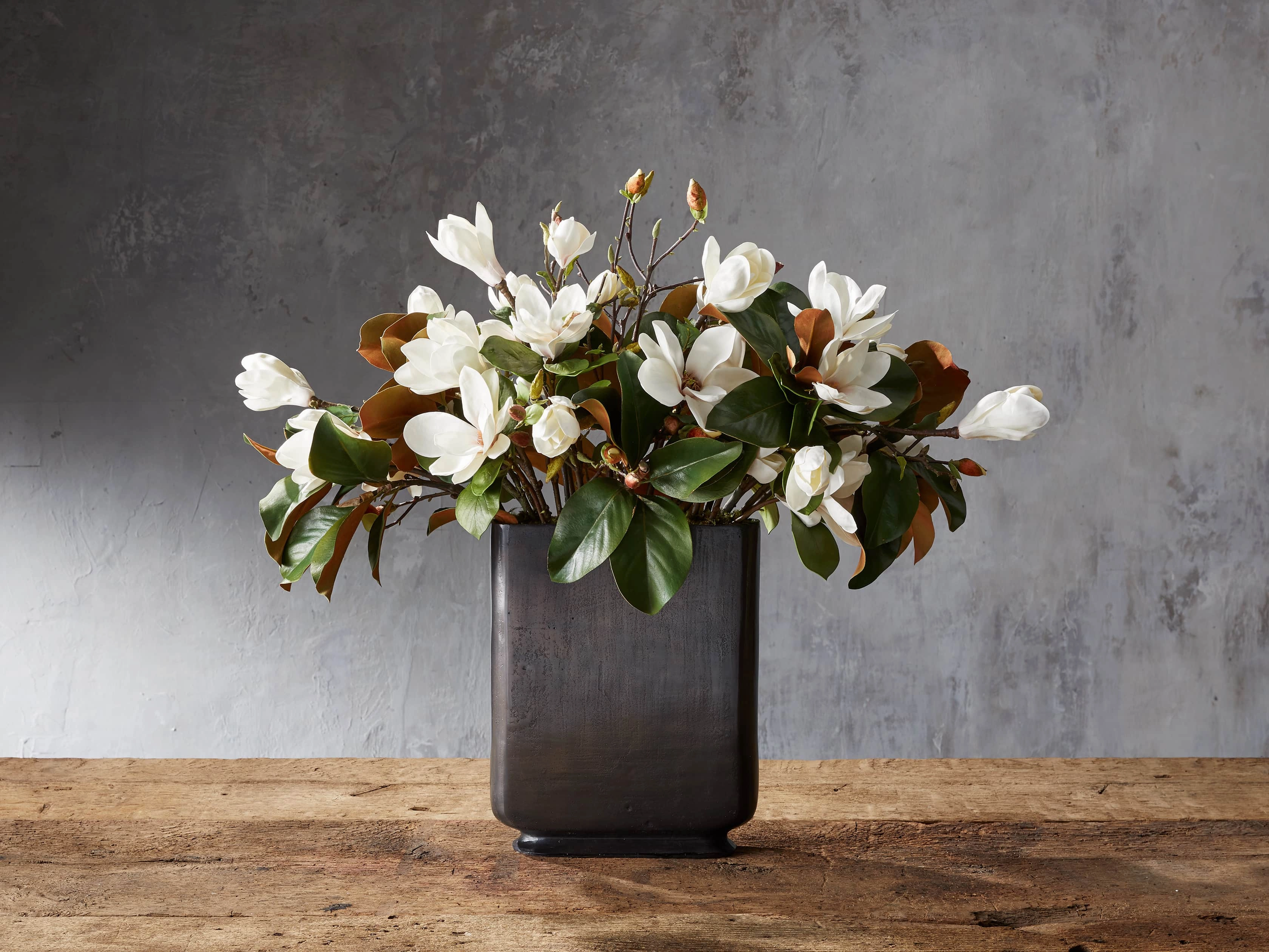 Faux Magnolia in Tall Bronze Vase Home Decor & Accessories,decorative home accessories