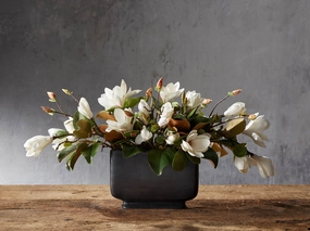 Faux Magnolia in Wide Bronze Vase Home Decor & Accessories,decorative home accessories