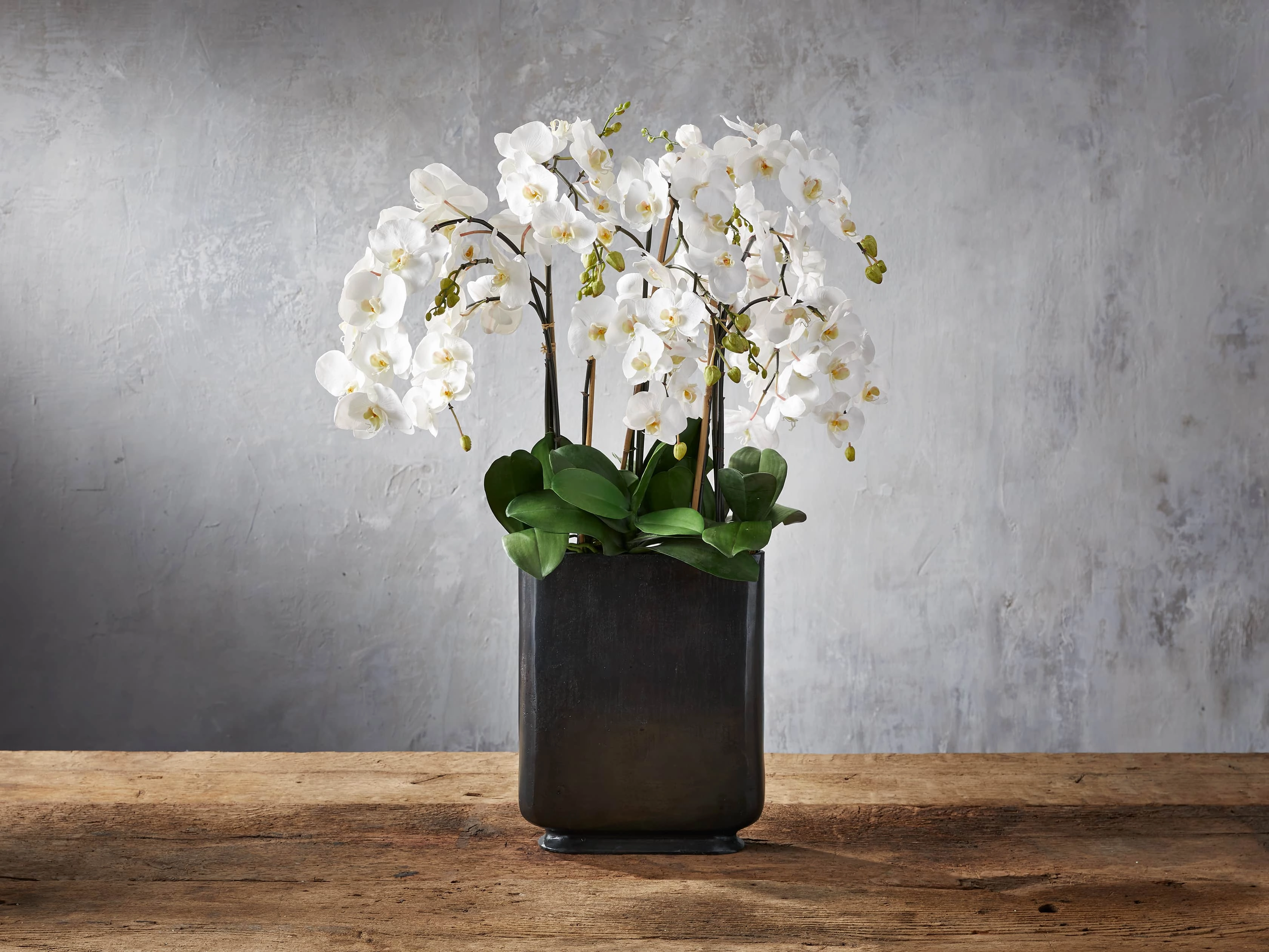Faux Phalaenopsis in Tall Bronze Vase Home Decor & Accessories,decorative home accessories