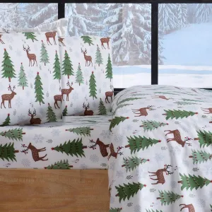 Festive Forest Cotton Sheet Set pillow inserts, mattress pad