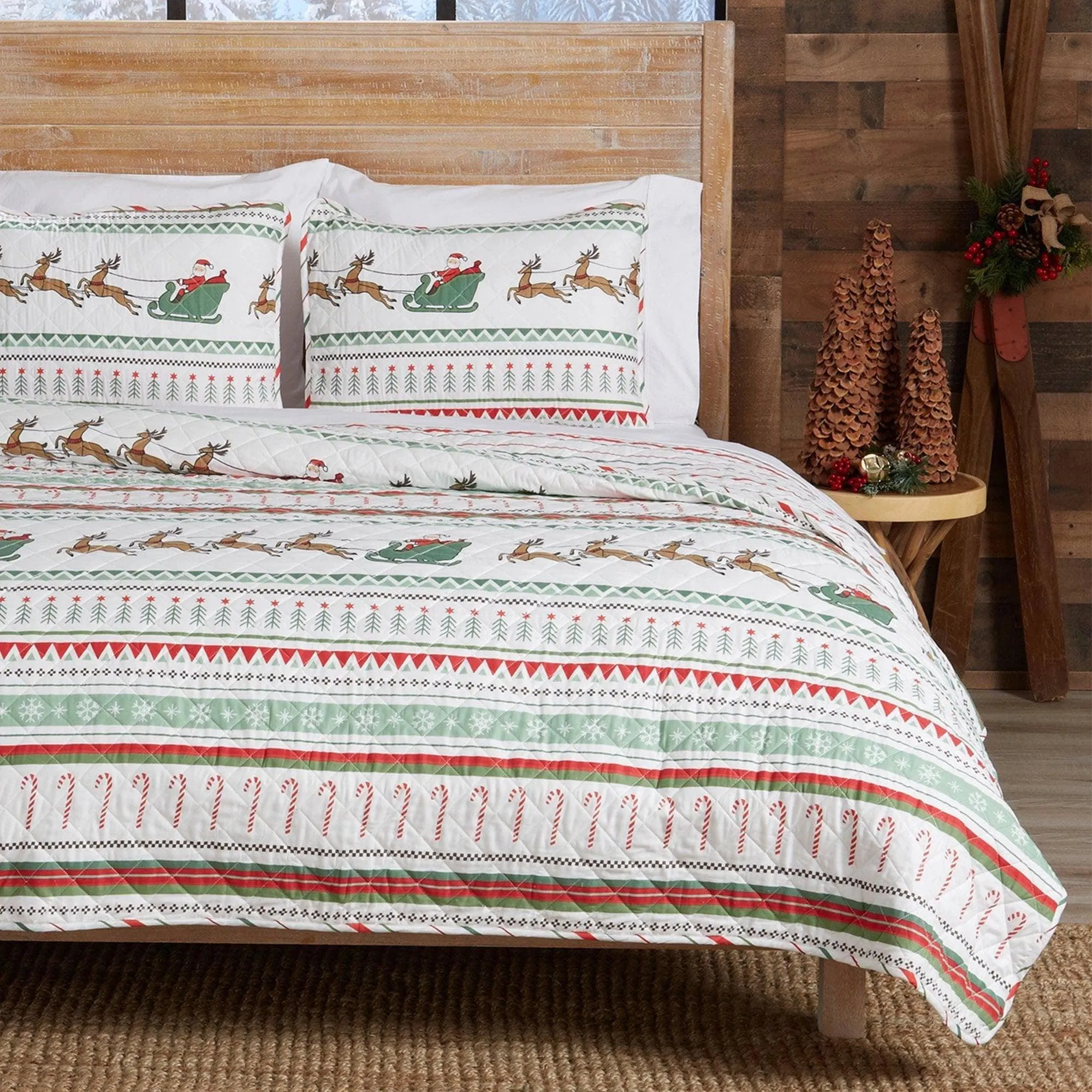 Festive Holiday Reversible Quilt Set