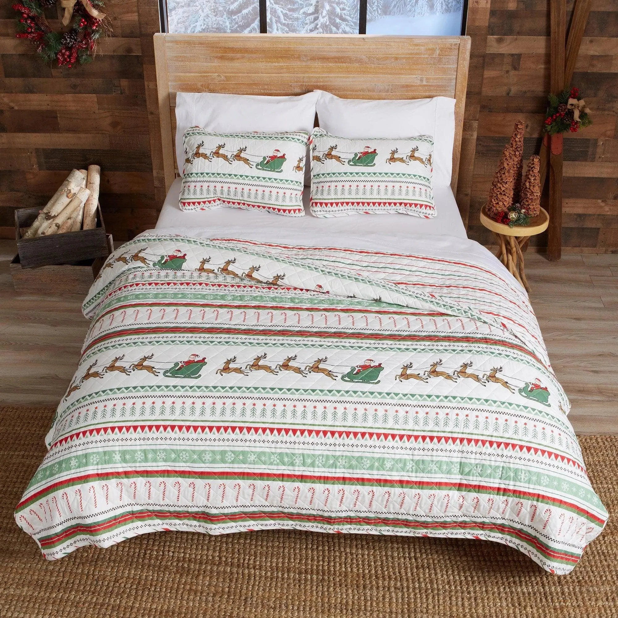 Festive Holiday Reversible Quilt Set