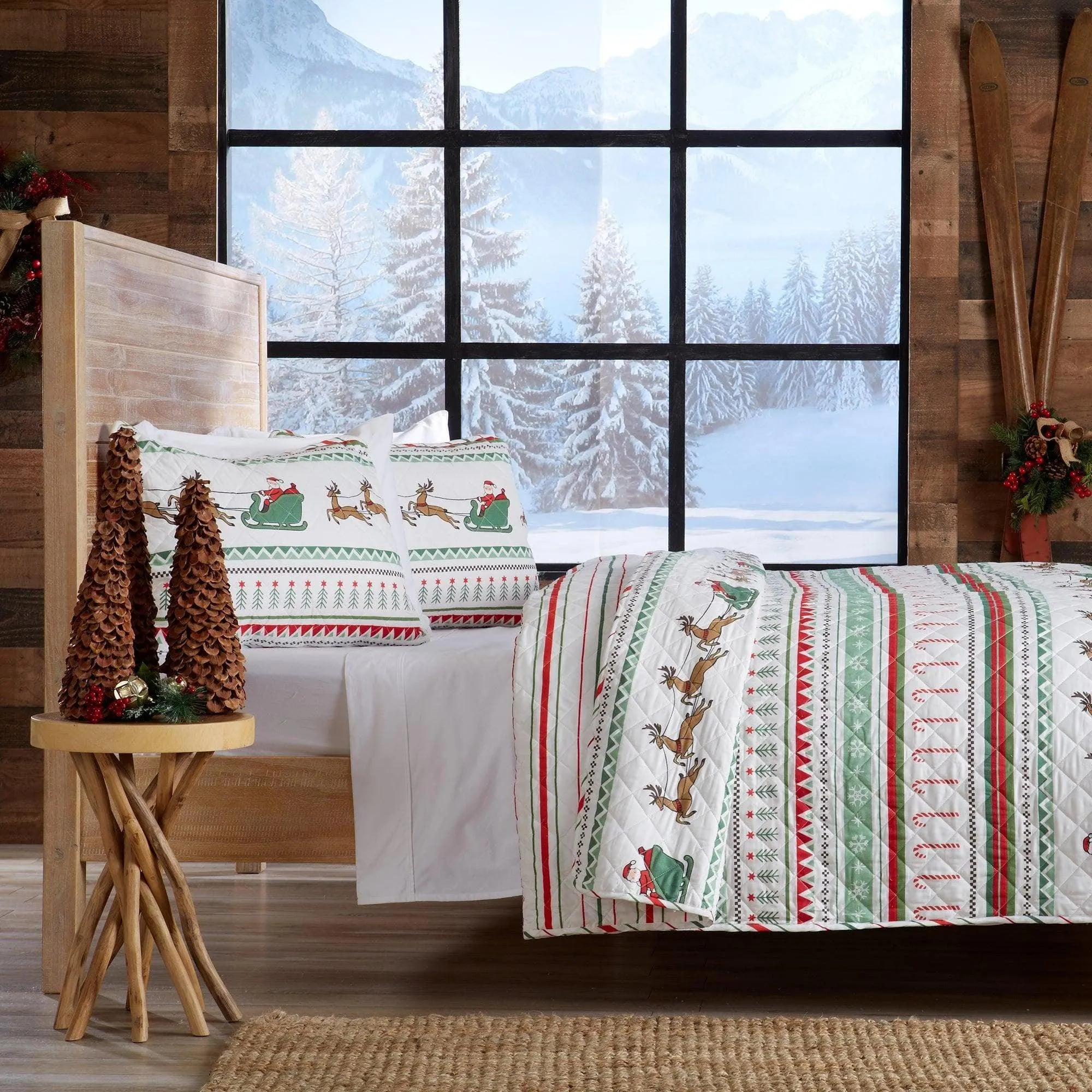 Festive Holiday Reversible Quilt Set