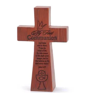 First Communion John 6:35 Tabletop Cross Decorative Mirror,Home Decor Mirror