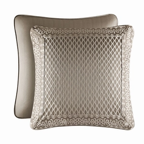 Five Queens Court Beaumont Champagne Diamond Bordered Euro Sham pillowcases,cotton pillow covers,bed linen
