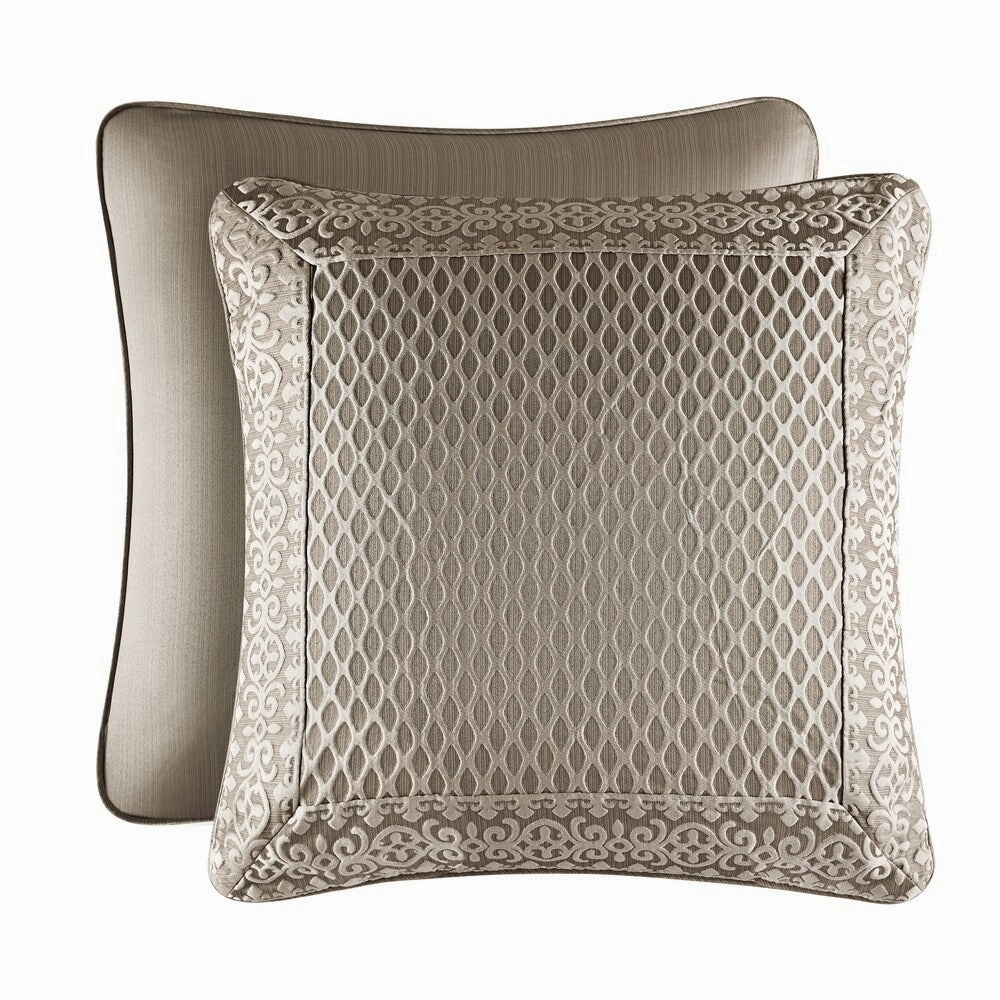 Five Queens Court Beaumont Champagne Diamond Bordered Euro Sham pillowcases,cotton pillow covers,bed linen