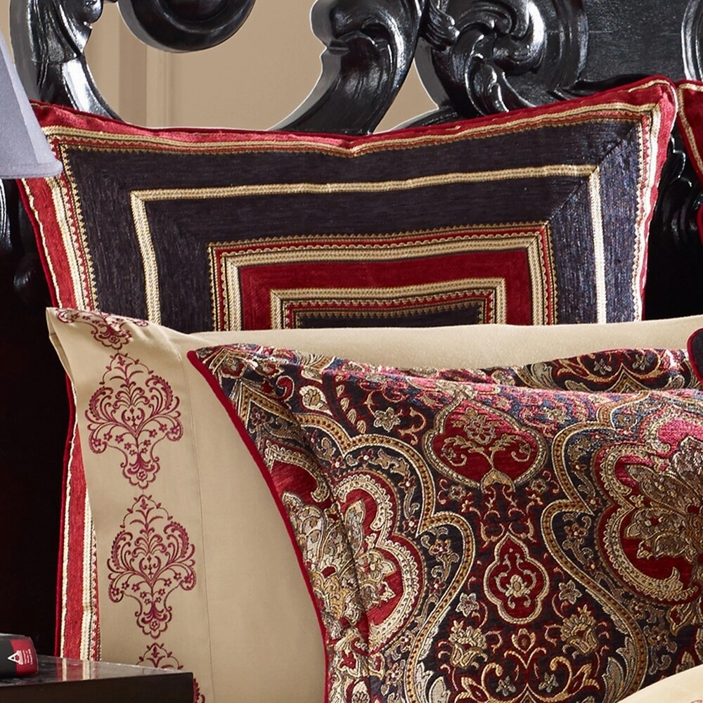 Five Queens Court Remington Woven Chenille Stripe Luxury Euro Sham