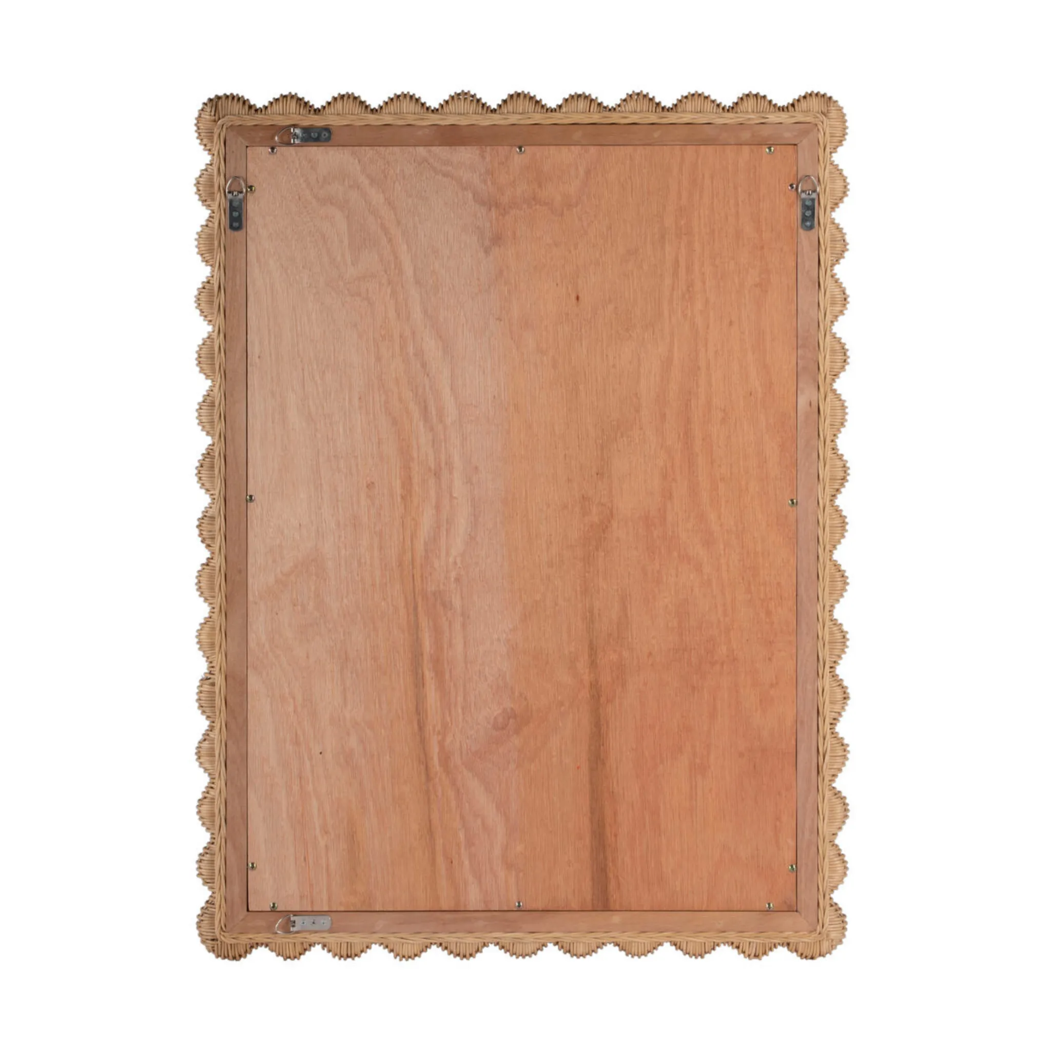 Flora Rattan Scalloped Wall Mirror in Light Brown