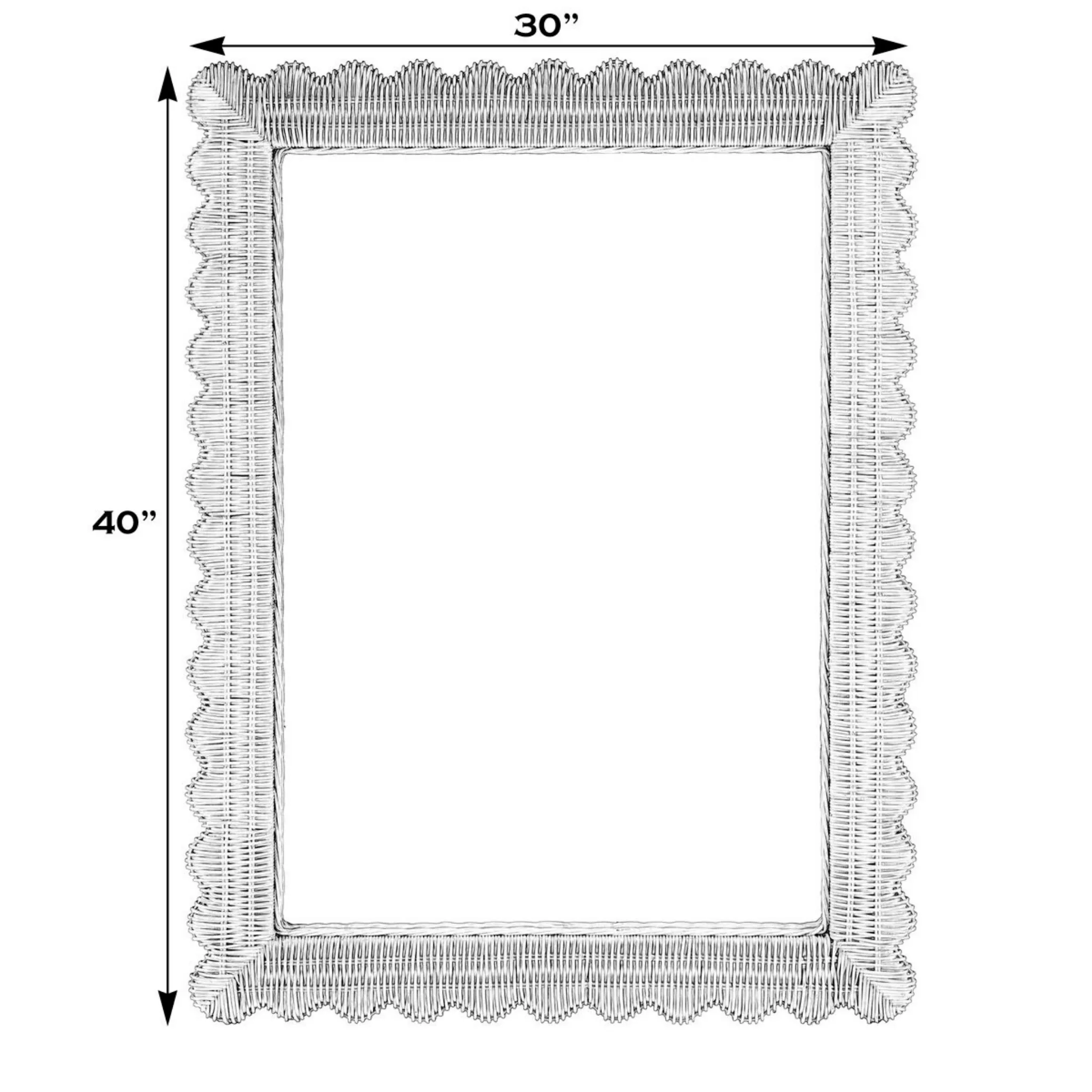 Flora Rattan Scalloped Wall Mirror in Light Brown