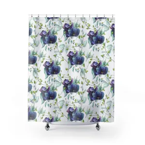 Floral Boho Shower Curtain | Sage Green, Purple Blue Jungle Lighting,Home Lighting