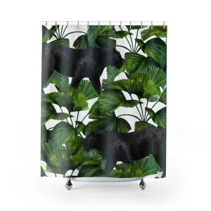 Floral Shower Curtain | Jungle Tropical, Balck Cheetah Lighting,Home Lighting