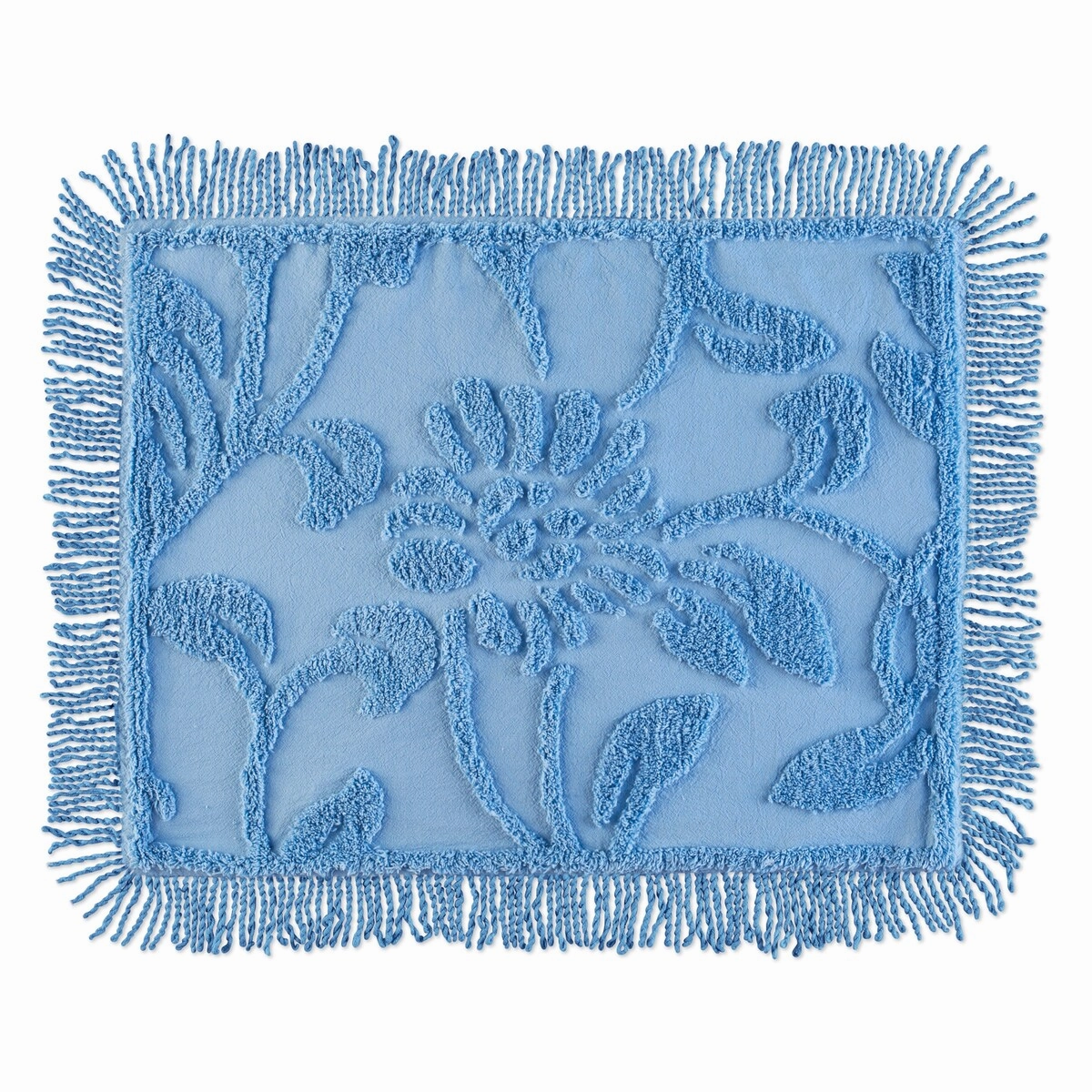 Floral Vine & Fringe Border Cotton Chenille Pillow Sham