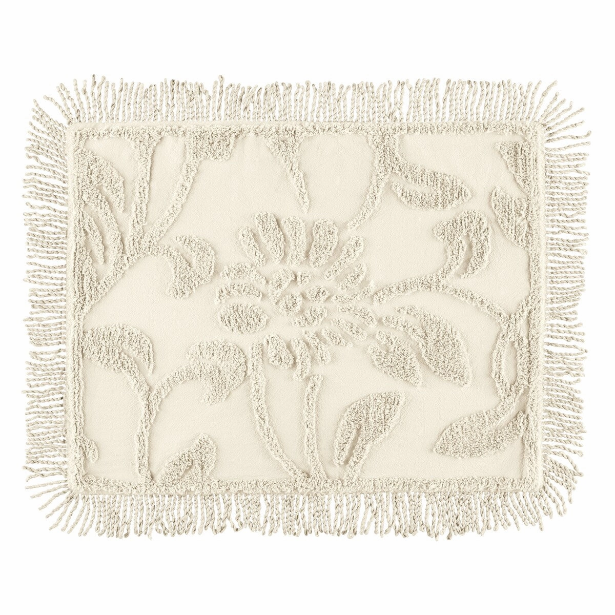 Floral Vine & Fringe Border Cotton Chenille Pillow Sham pillowcases,cotton pillow covers,bed linen