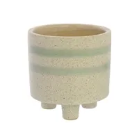 Fluorite Cachepot, Ceramic - Sm - White, Teal