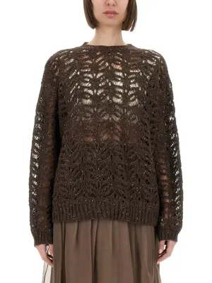 Foliage Lace Linen And Silk Diamond Knit