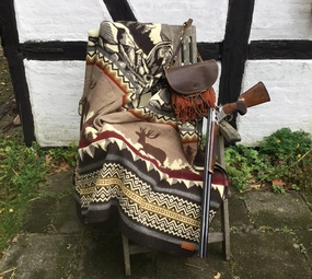 Forest Scenes Handwoven Blanket storage cart, utility cart