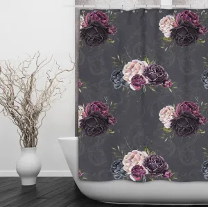 Forget Me Not Gothic Purple Rose Shower Curtains and Optional Bath Mats Lighting,Lamps Fixtures
