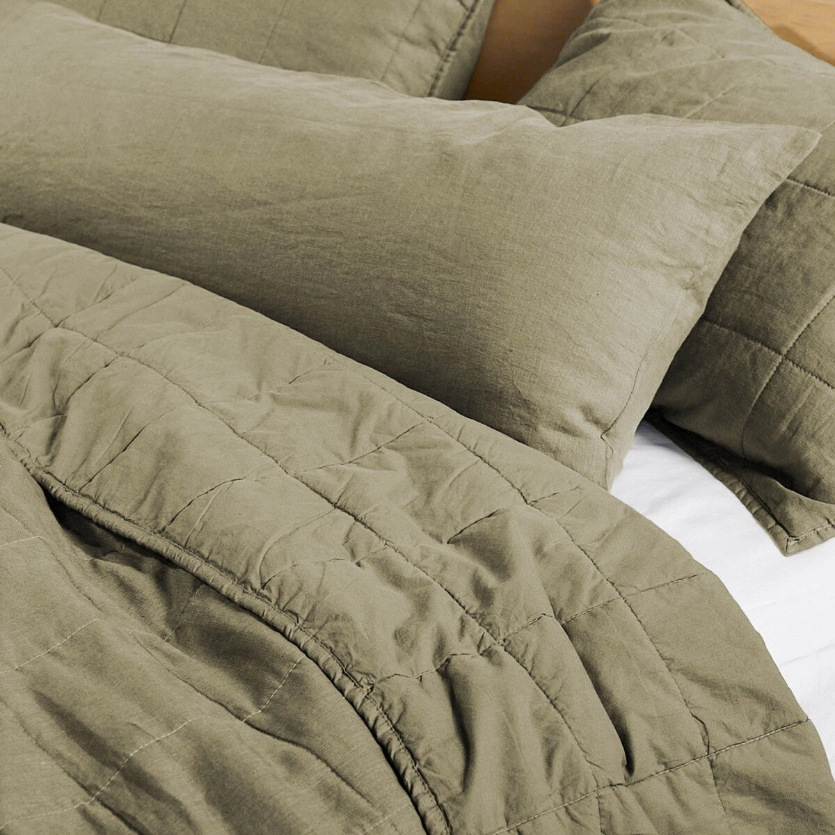 French Linen Quilted Sham Set by BOKSER HOME