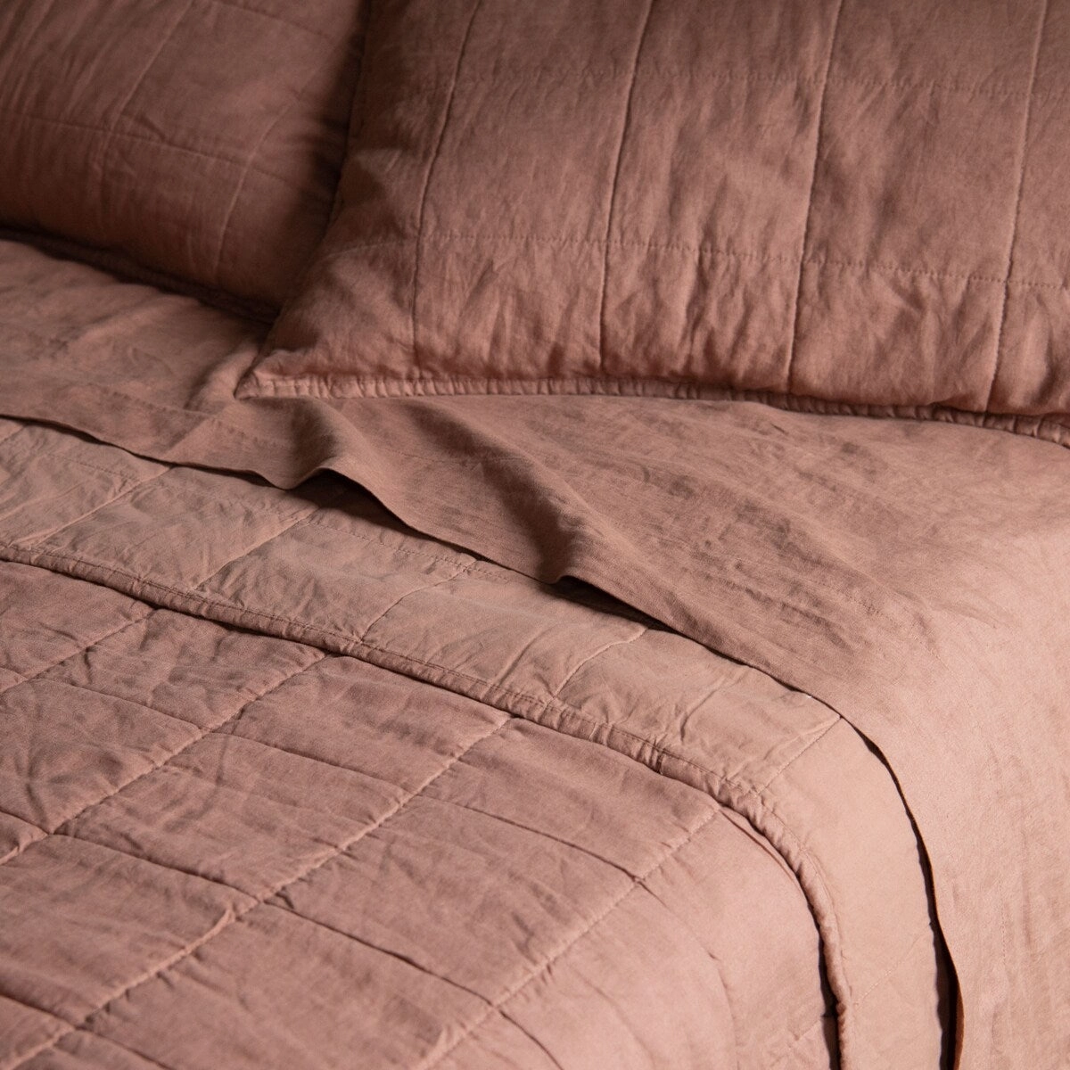 French Linen Quilted Sham Set by BOKSER HOME