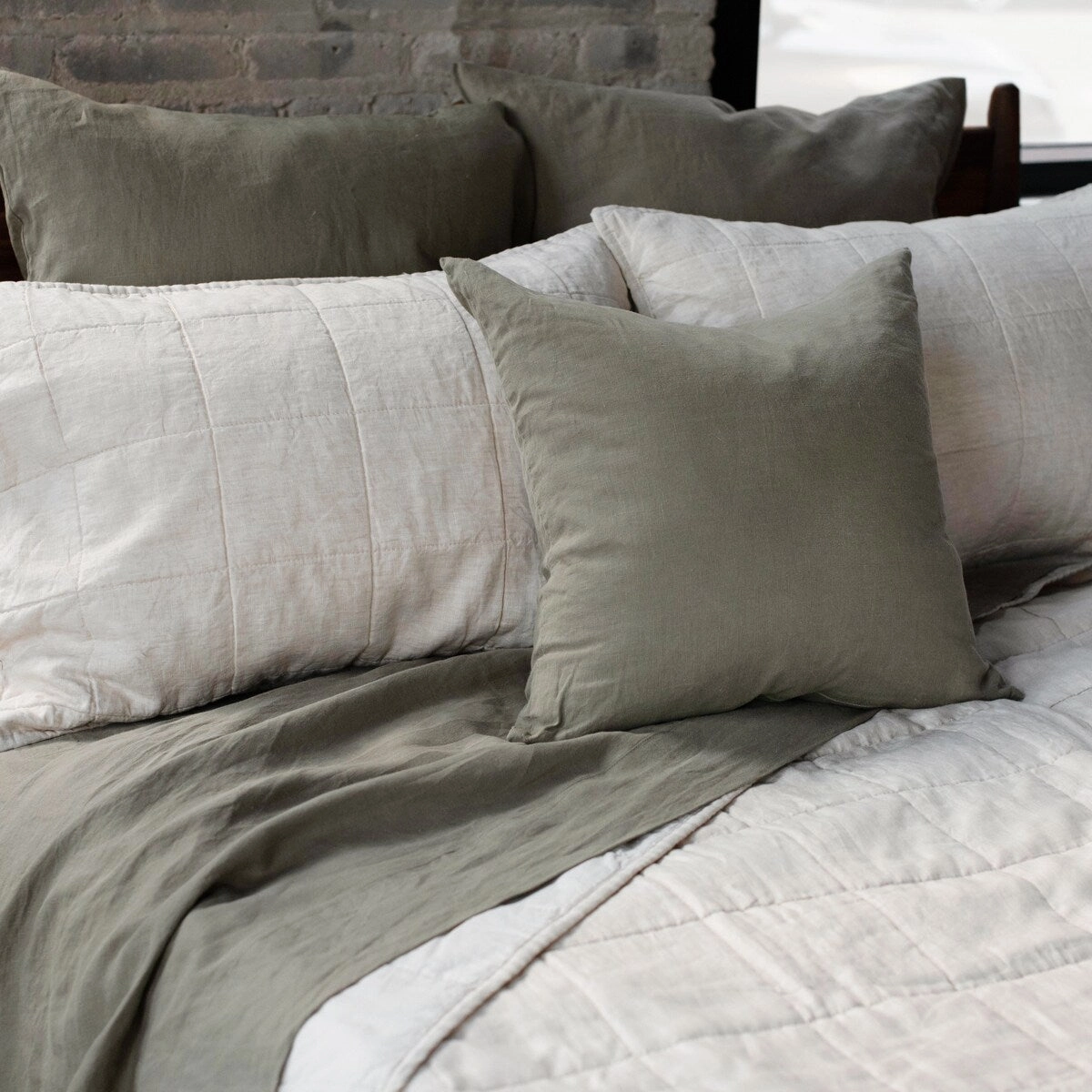 French Linen Quilted Sham Set by BOKSER HOME