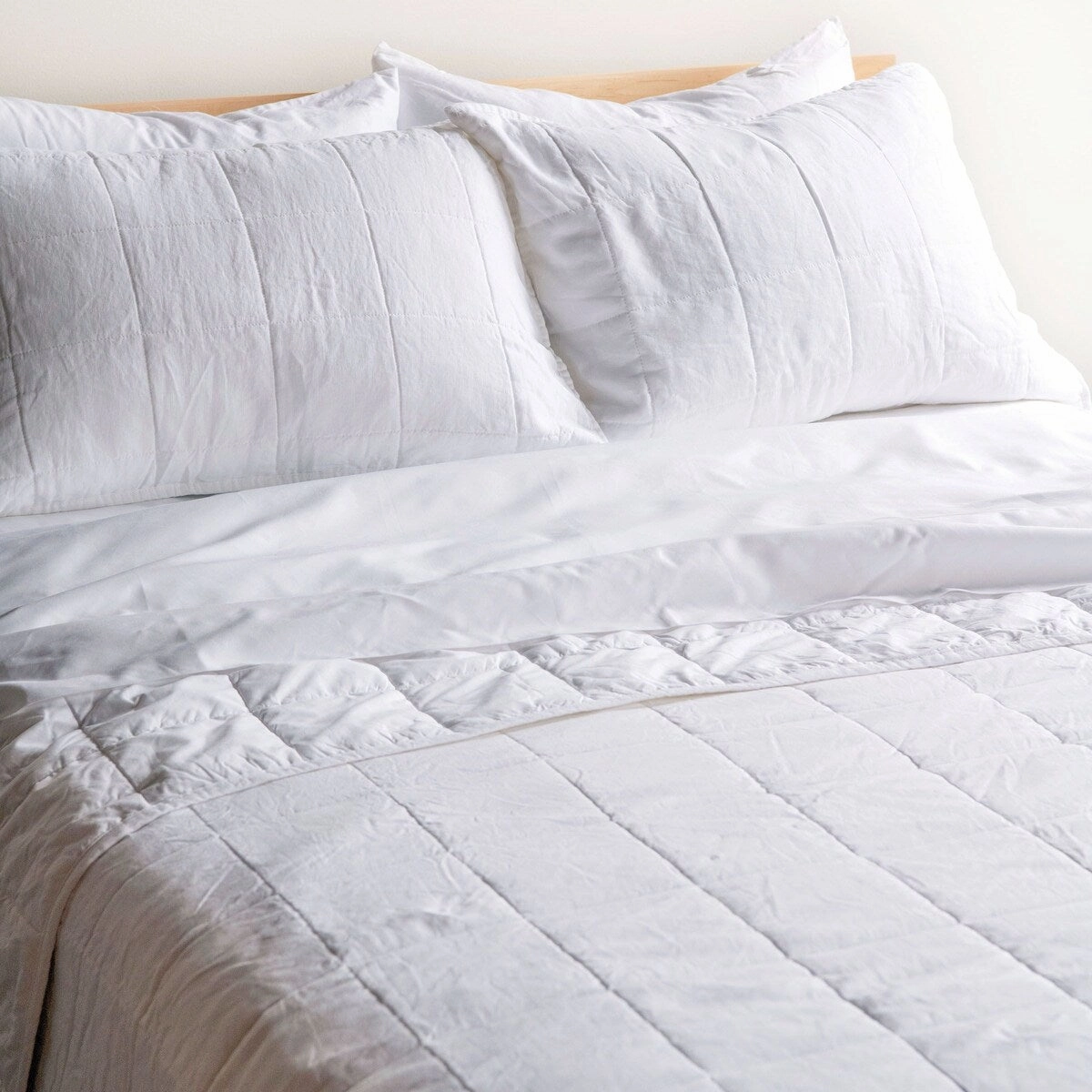French Linen Quilted Sham Set by BOKSER HOME