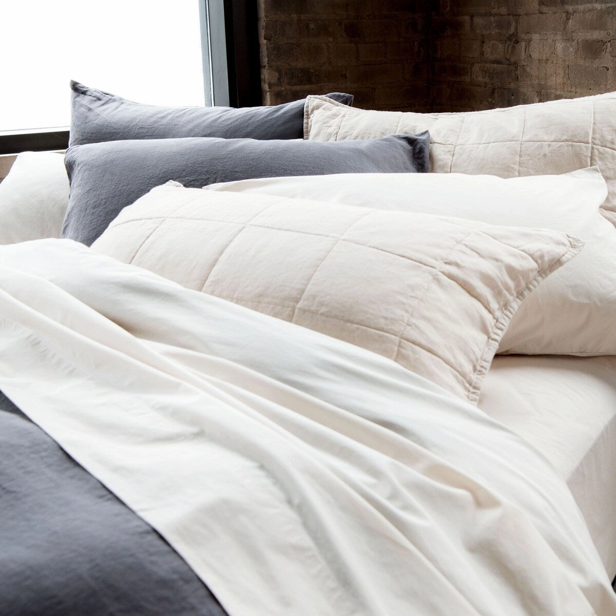 French Linen Quilted Sham Set by BOKSER HOME