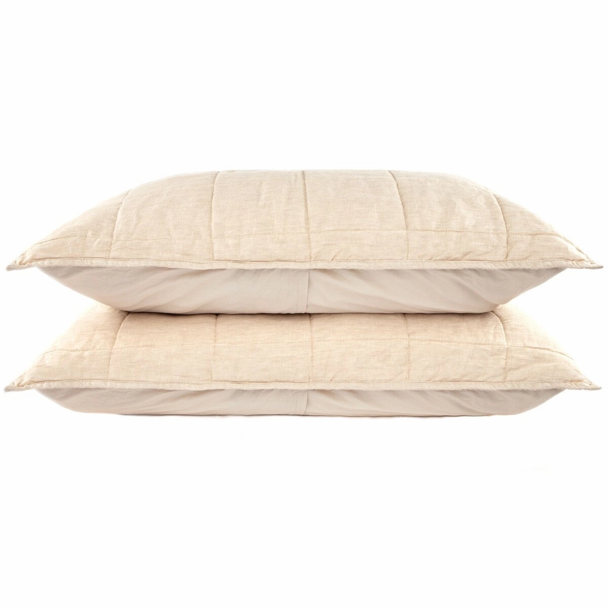 French Linen Quilted Sham Set by BOKSER HOME pillowcases,cotton pillow covers,bed linen