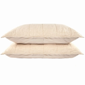 French Linen Quilted Sham Set by BOKSER HOME pillowcases,cotton pillow covers,bed linen