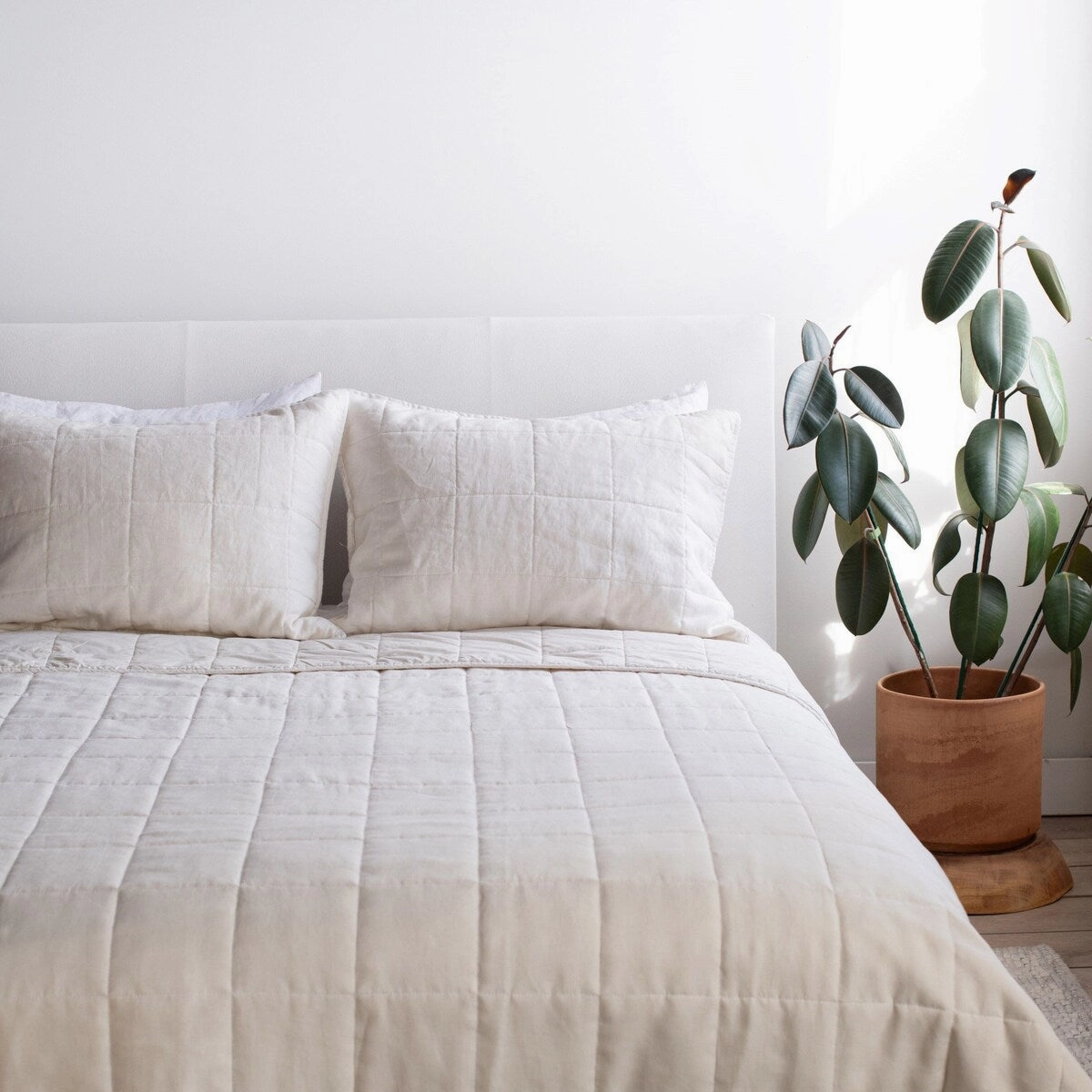 French Linen Quilted Sham Set by BOKSER HOME