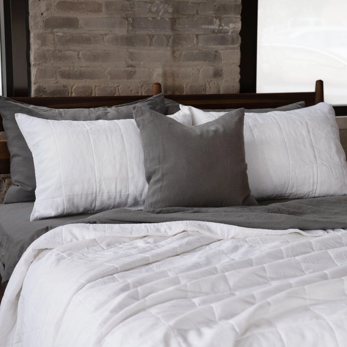French Linen Quilted Sham Set by BOKSER HOME