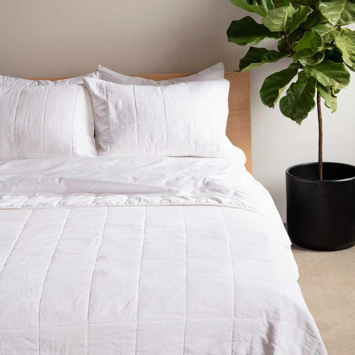 French Linen Quilted Sham Set by BOKSER HOME