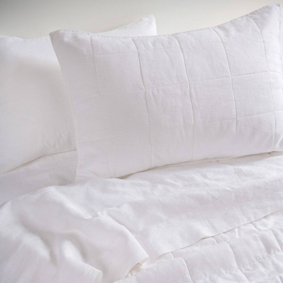 French Linen Quilted Sham Set by BOKSER HOME
