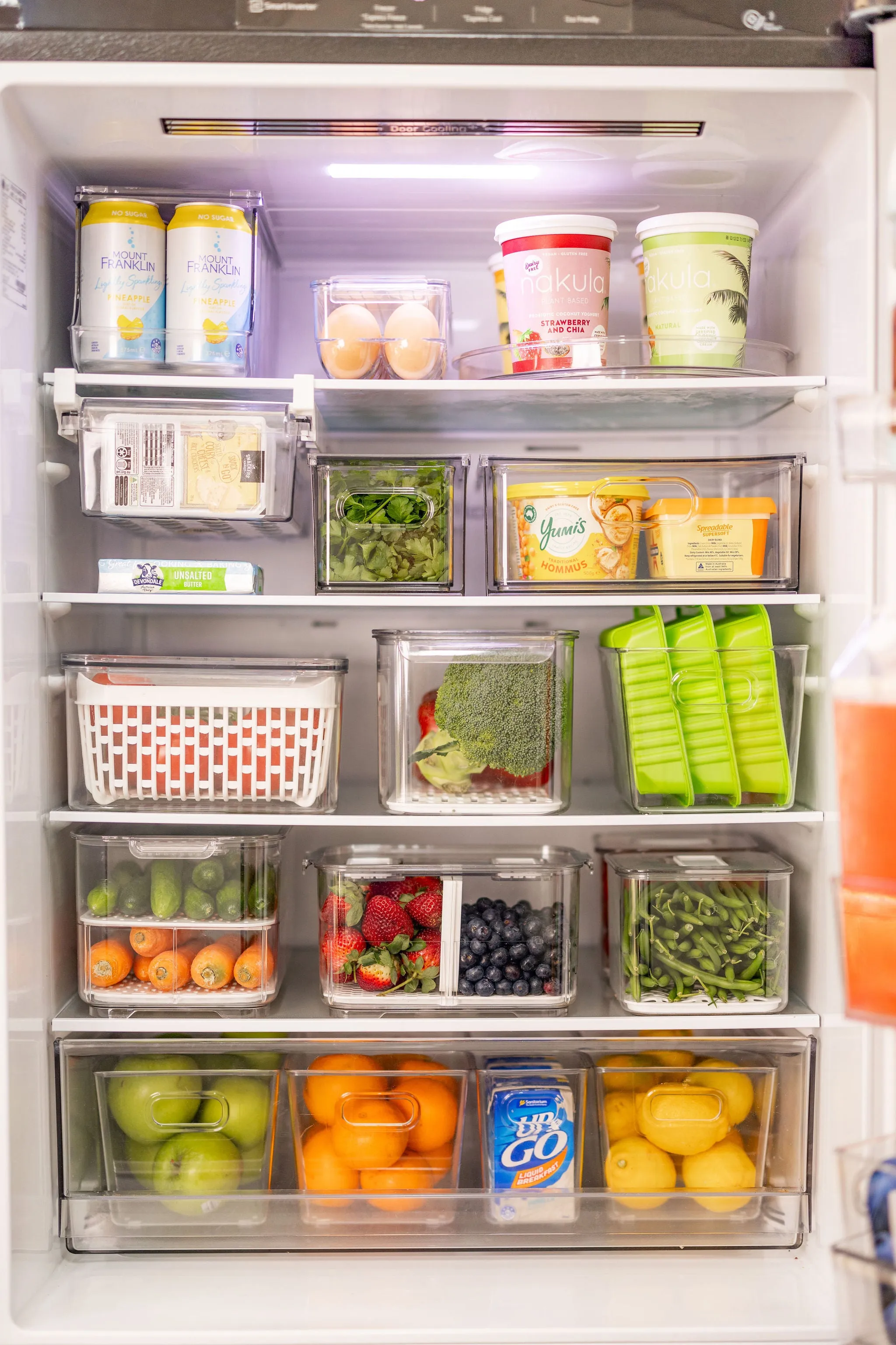 Fridge Organiser with Drainage Plug - Set of 2