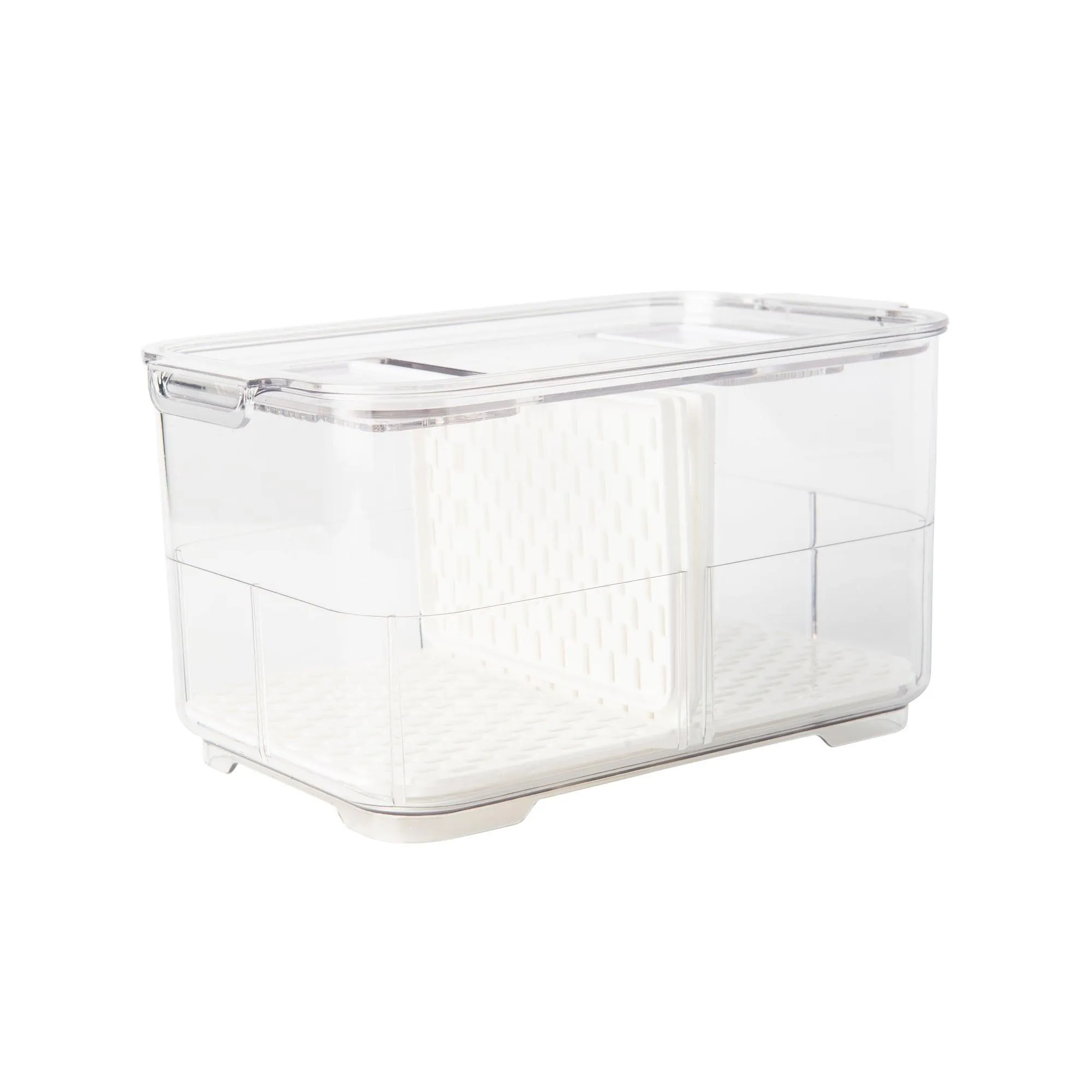 Fridge Organiser with Drainage Plug - Set of 2