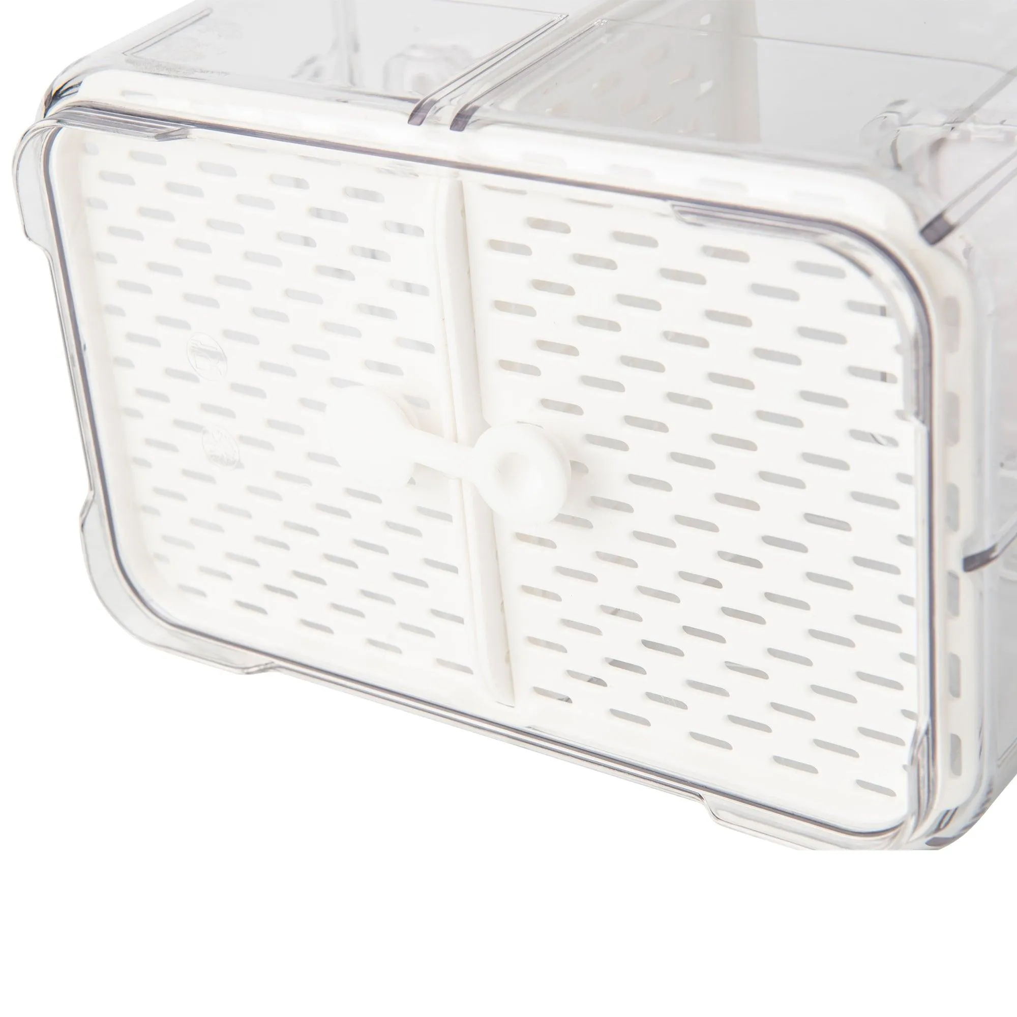 Fridge Organiser with Drainage Plug - Set of 2