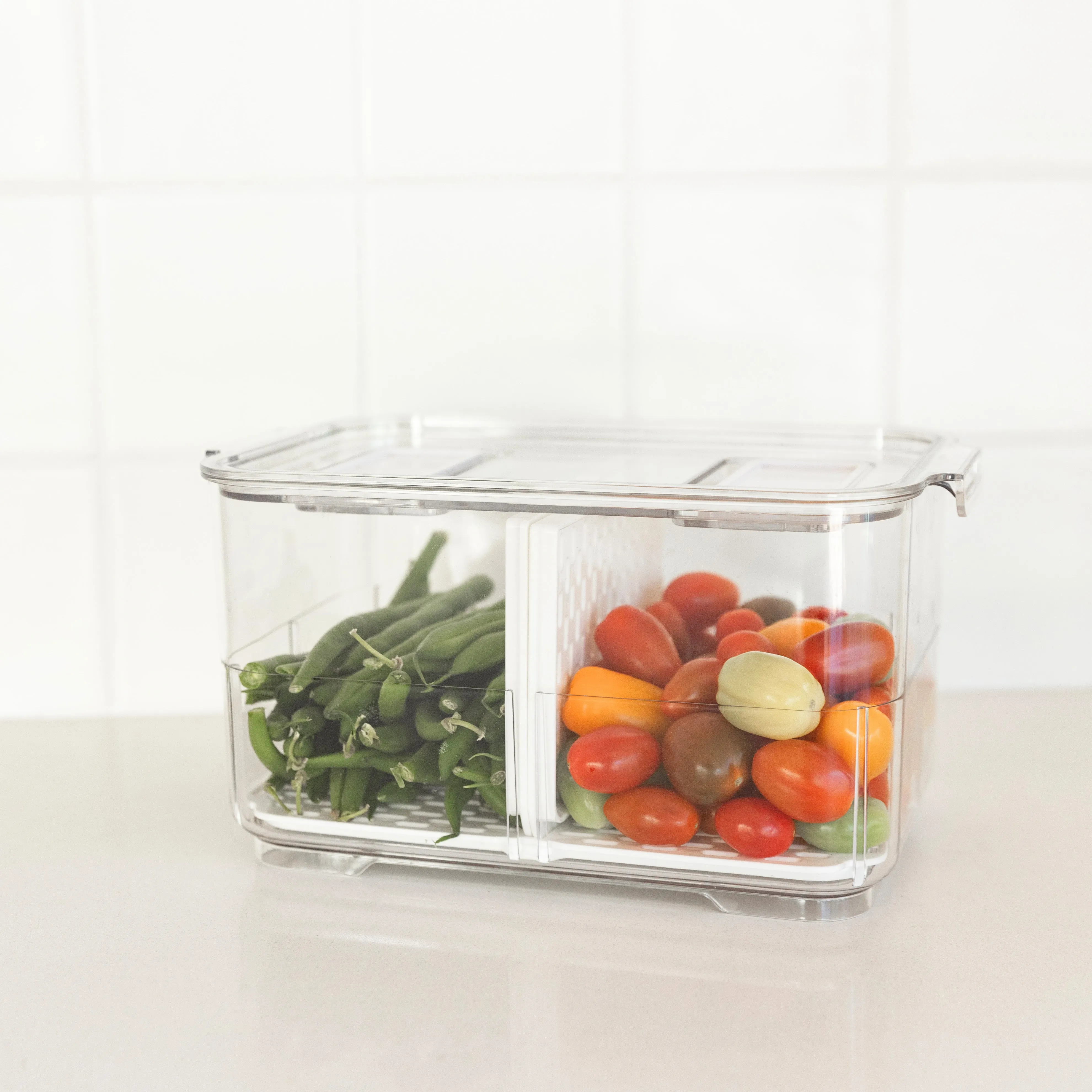 Fridge Organiser with Drainage Plug - Set of 2