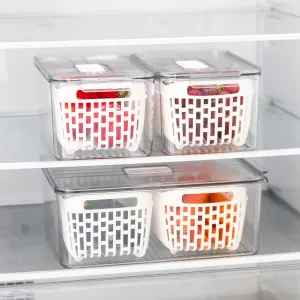 Fridge Storage Container with Basket Pack Figurines,Decorative Ornaments
