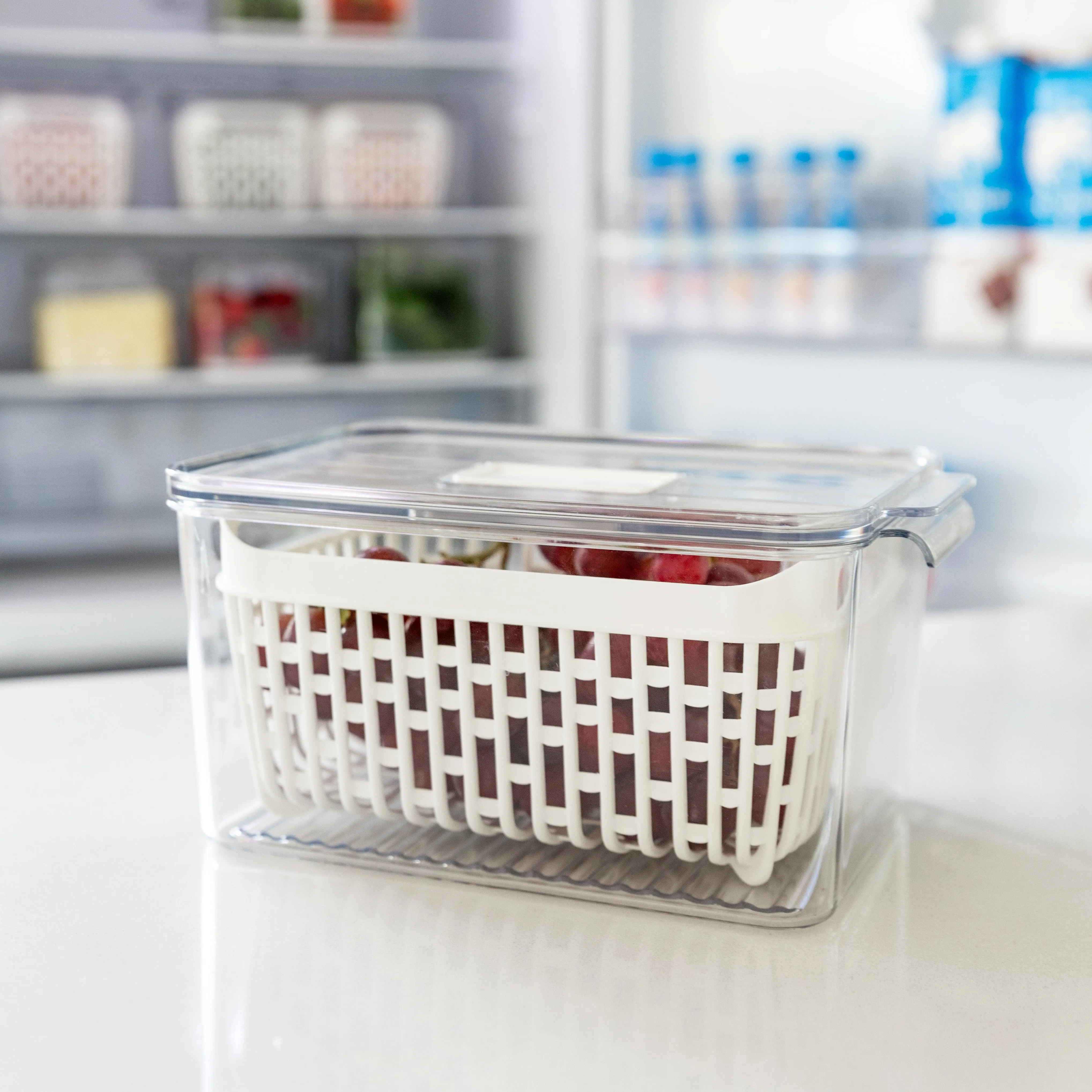 Fridge Storage Container with Basket Pack