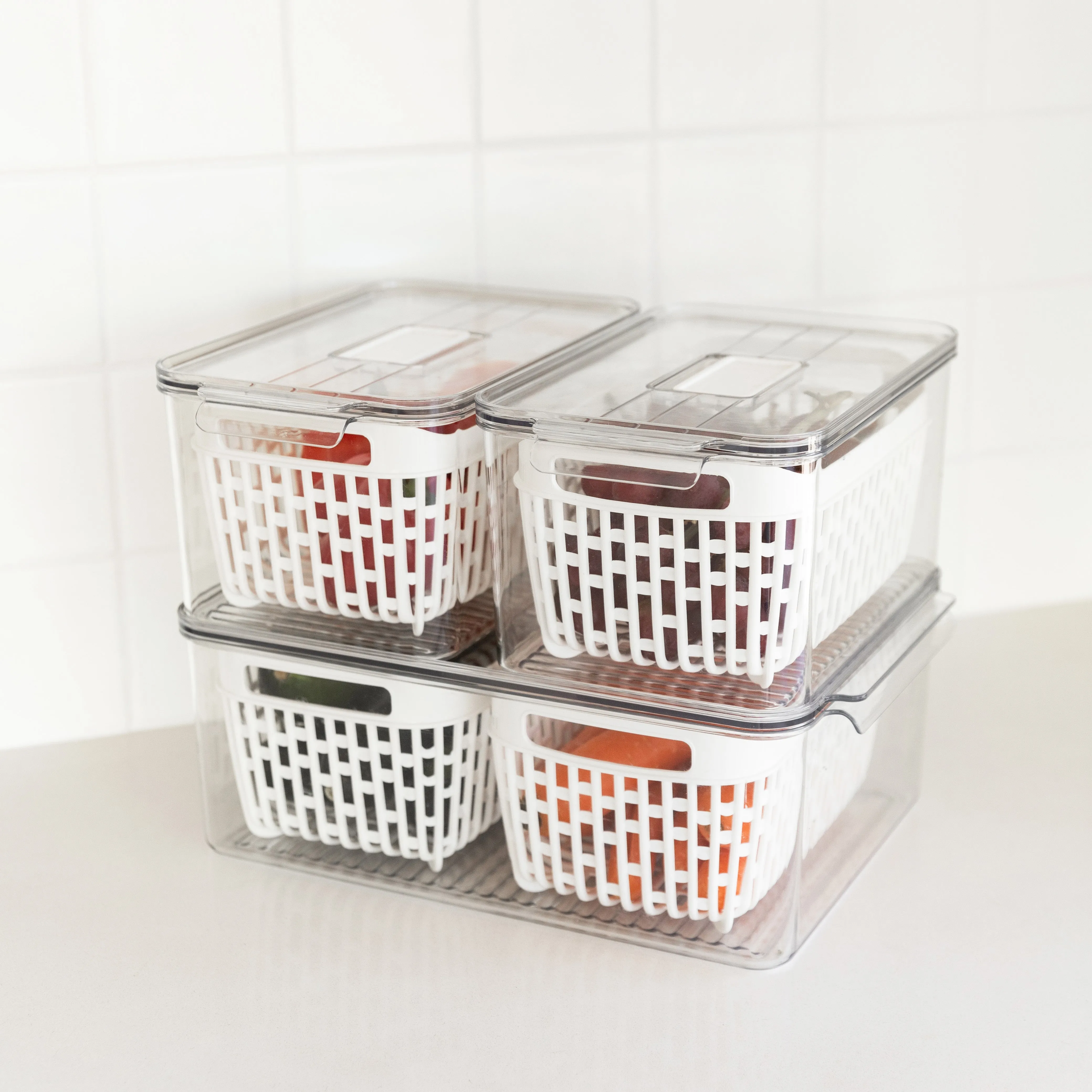 Fridge Storage Container with Basket Pack
