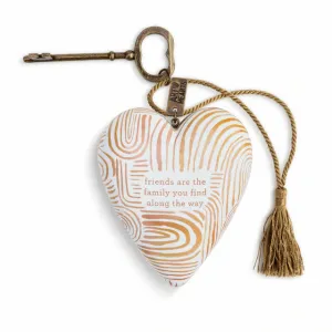 Friends are Family Art Heart with Key Decorative Mirror,Home Decor Mirror
