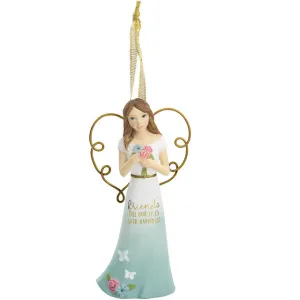 Friends Happiness Angel with Flowers Ornament 4.5" Decorative Mirror,Home Decor Mirror