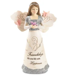 Friendship Fills Your Life With Happiness Angel with Butterflies Figurine 5.5" Decorative Mirror,Home Decor Mirror