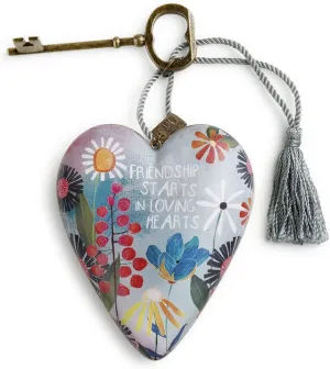 Friendship Starts in Loving Hearts Art Heart by Demdaco Decorative Mirror,Home Decor Mirror