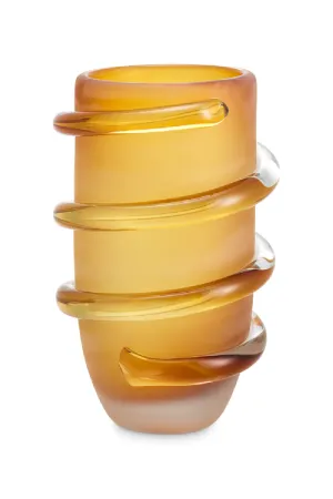 Frosted Yellow Glass Vase | Eichholtz Eliano Vase,Glass Vase