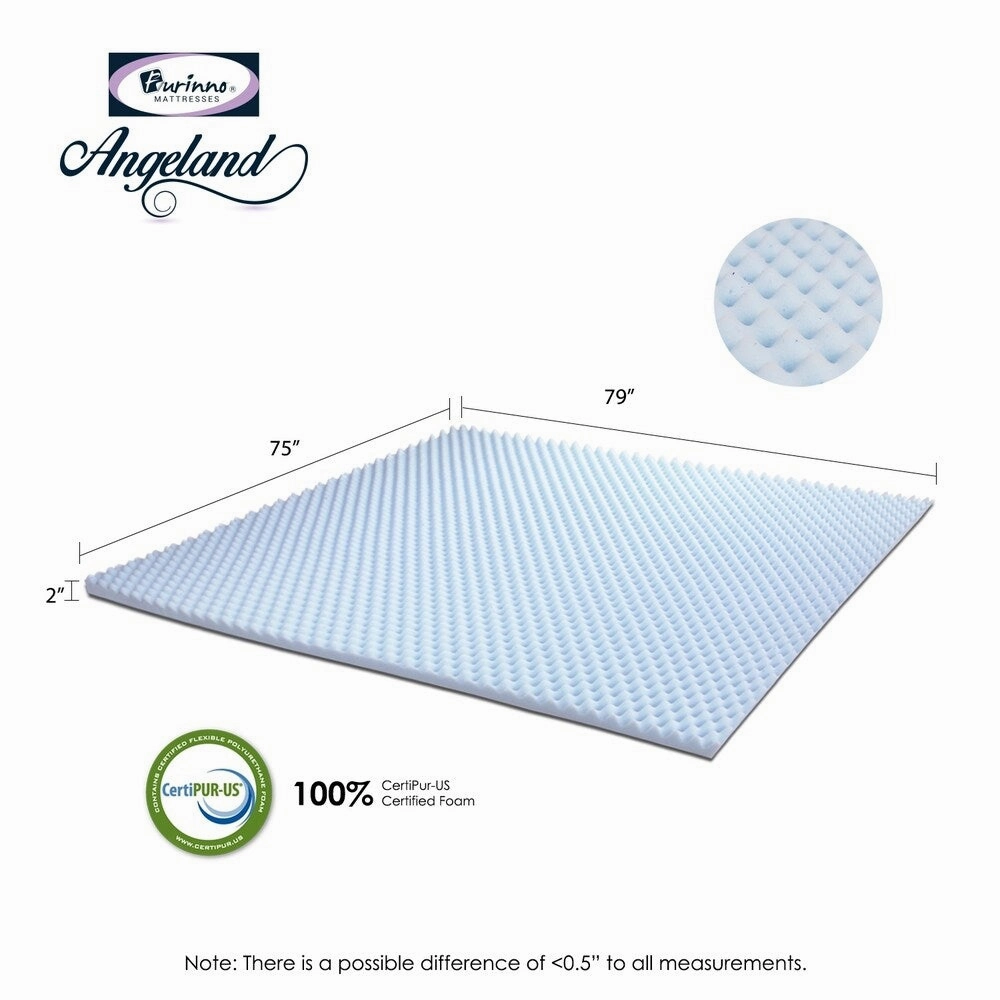 Furinno 2-Inch Egg Crate Gel HD Foam Mattress Topper, Soft, King