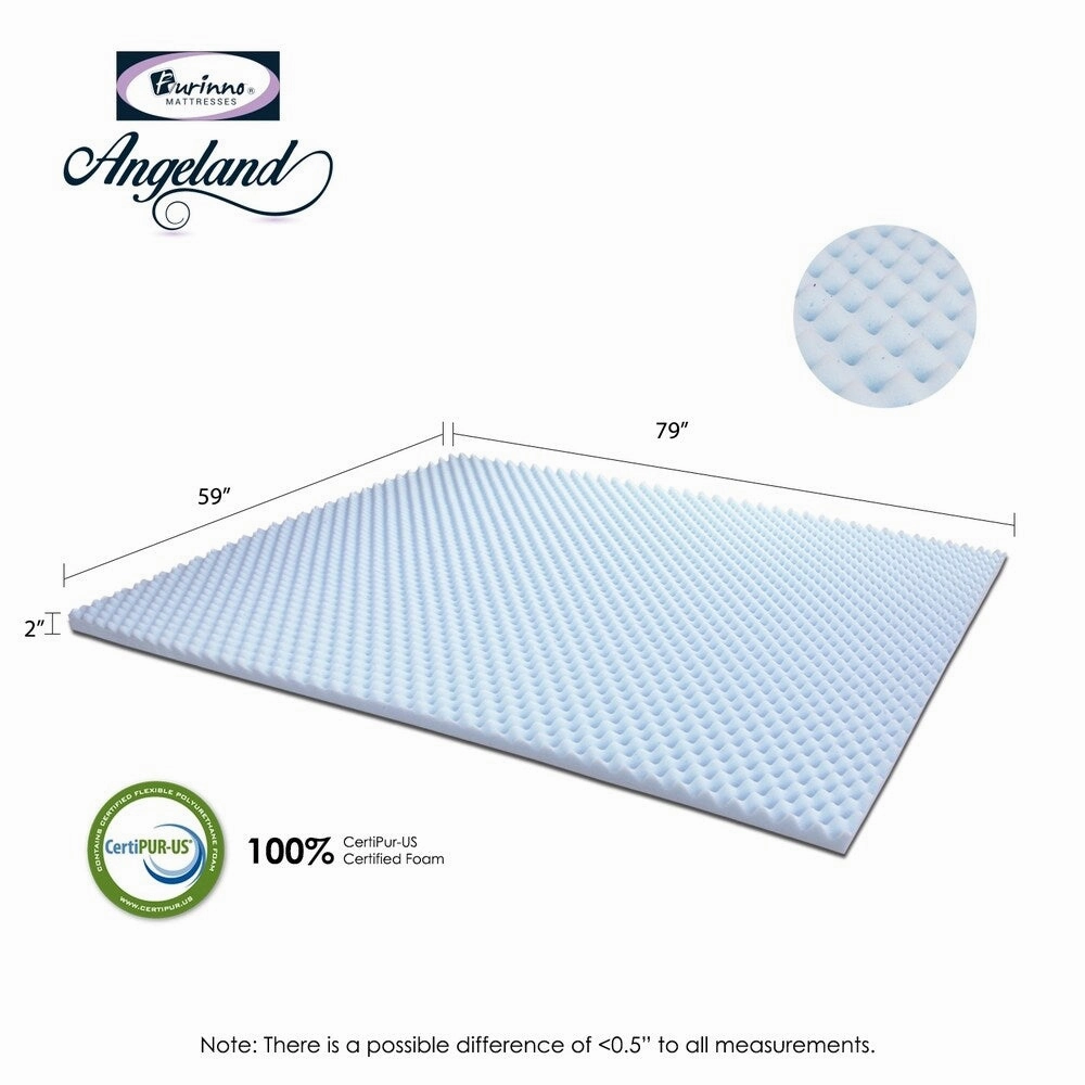Furinno 2-Inch Egg Crate Gel HD Foam Mattress Topper, Soft, Queen