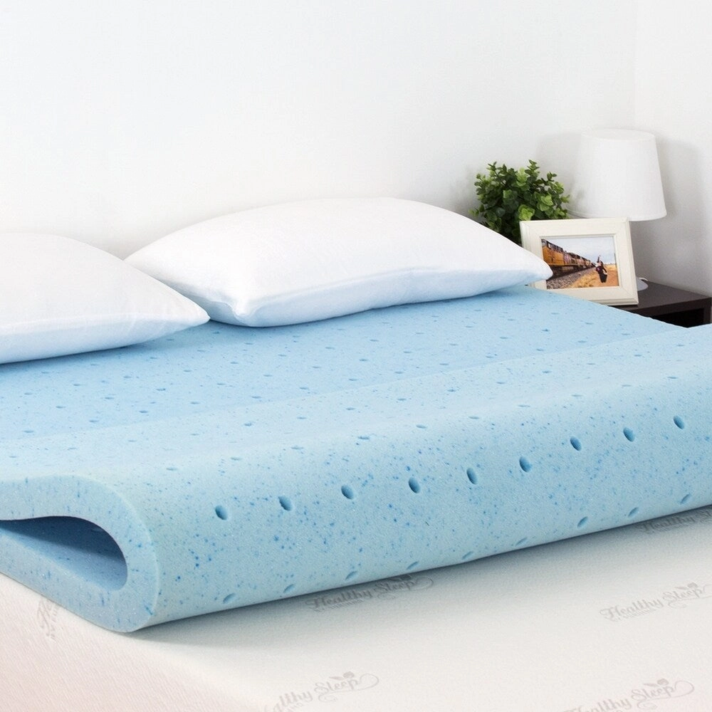 Furinno Angeland 2 INCH Cool Gel Ventilated Memory Foam Mattress Topper, TWIN