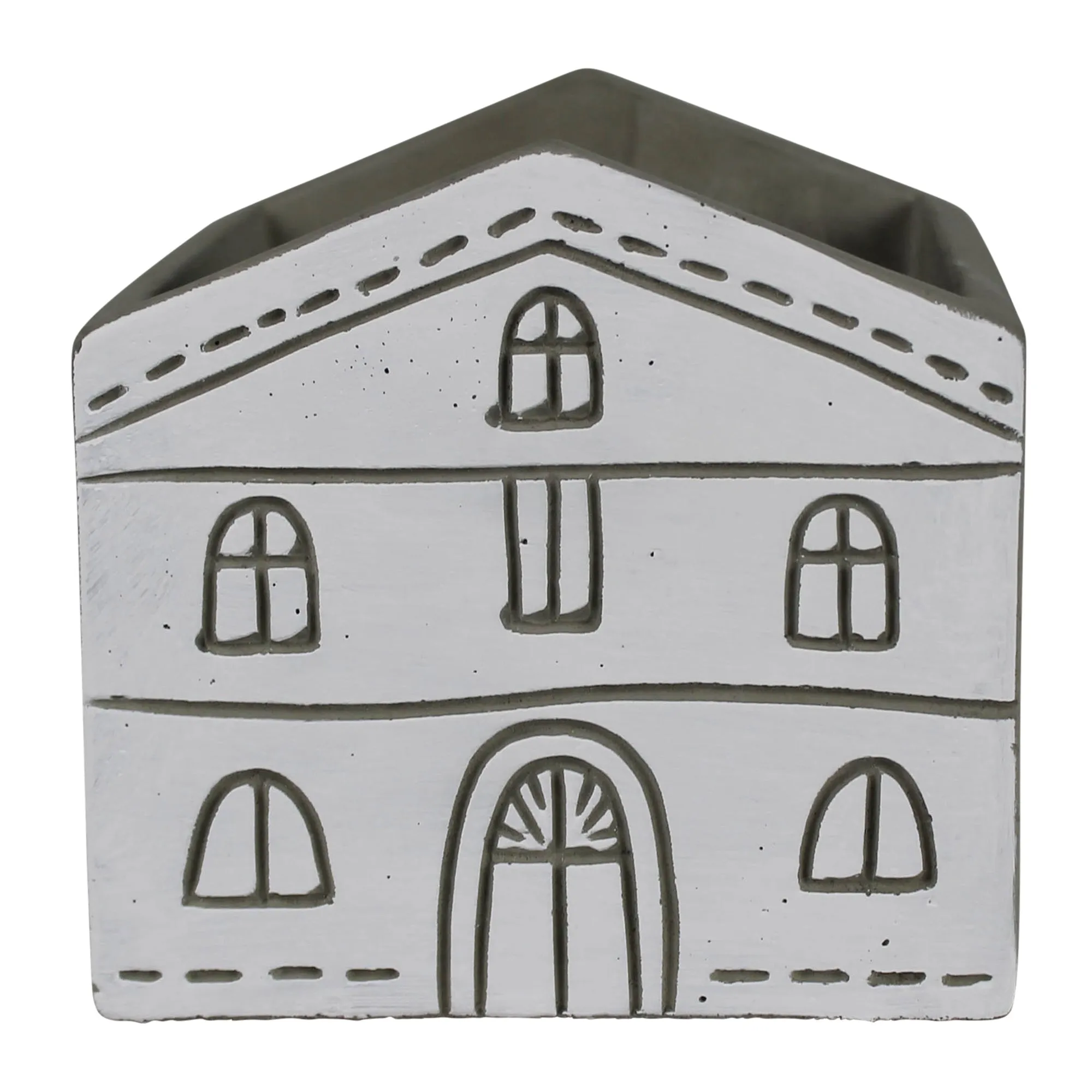 Gable Cachepot, Cement Vase,Ceramic Vase